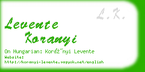 levente koranyi business card